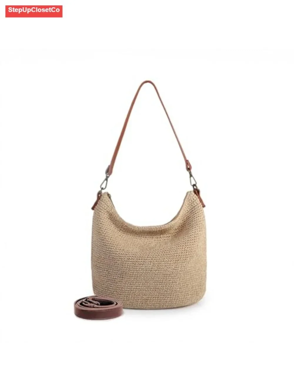 Handmade Crochet Woven Hobo Crossbody Bag Boho Shoulder Purse
